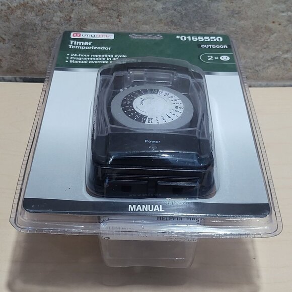 Utilitech Outdoor 24-Hour Heavy Duty Timer Model #0155550 TNO24111 New Sealed - Picture 3 of 10